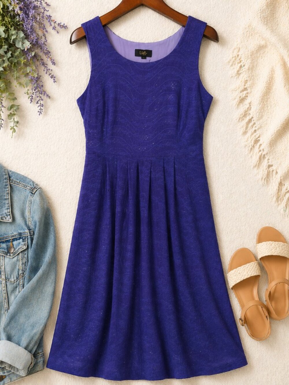 ILE New York | Purple-Blue Sleeveless Knee Length Dress | Sz: Large 8/Small 10